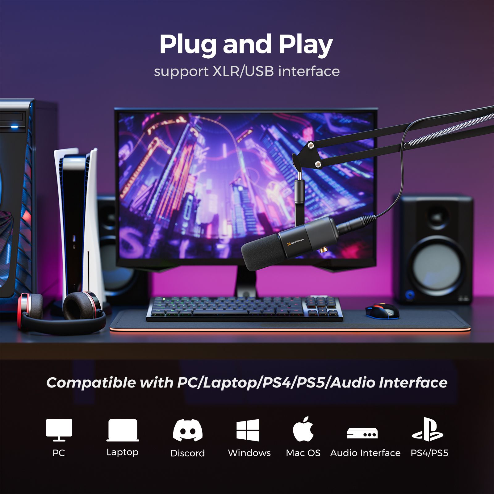 Condenser Microphone for Podcast | NearStream AM20X Studio Mic