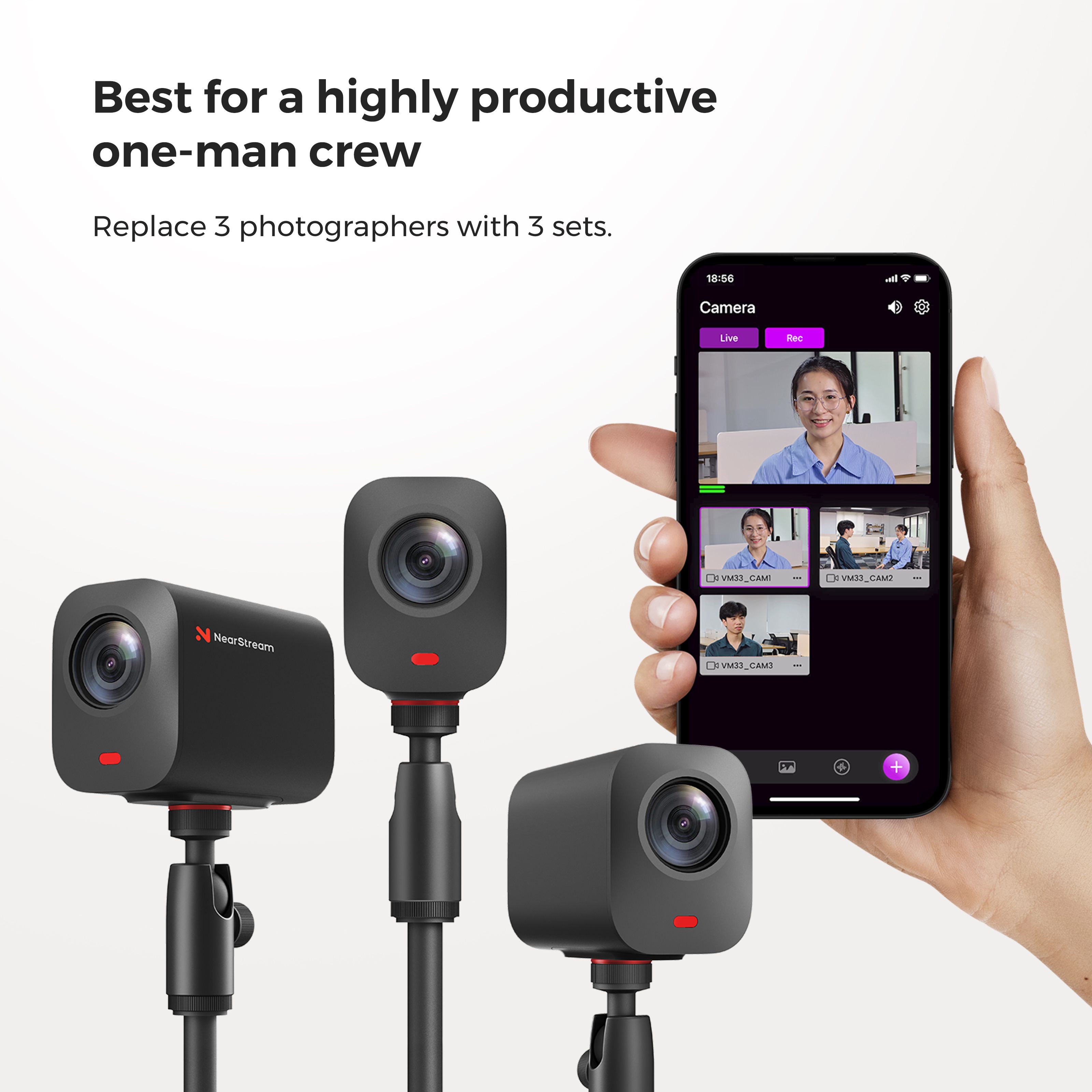 Wireless Multi-Cam Kit for Interview - NearStream VM33