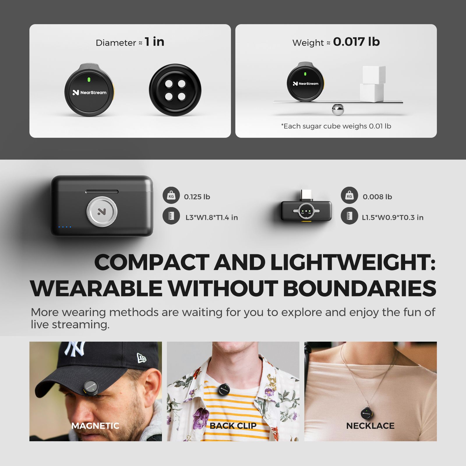 NearStream AWM25T - All-In-One Lavalier Wireless Mic for iPhone
