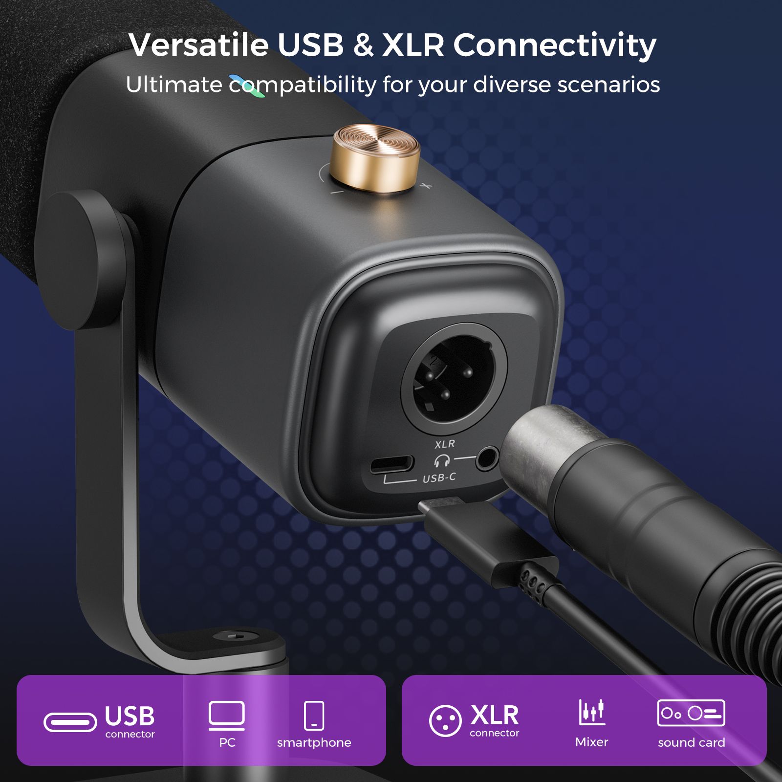 NearStream AM15X Podcast Mic - USB/XLR Microphone for Podcast