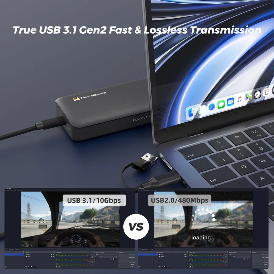 4K60 capture card wired into a high end gaming PC