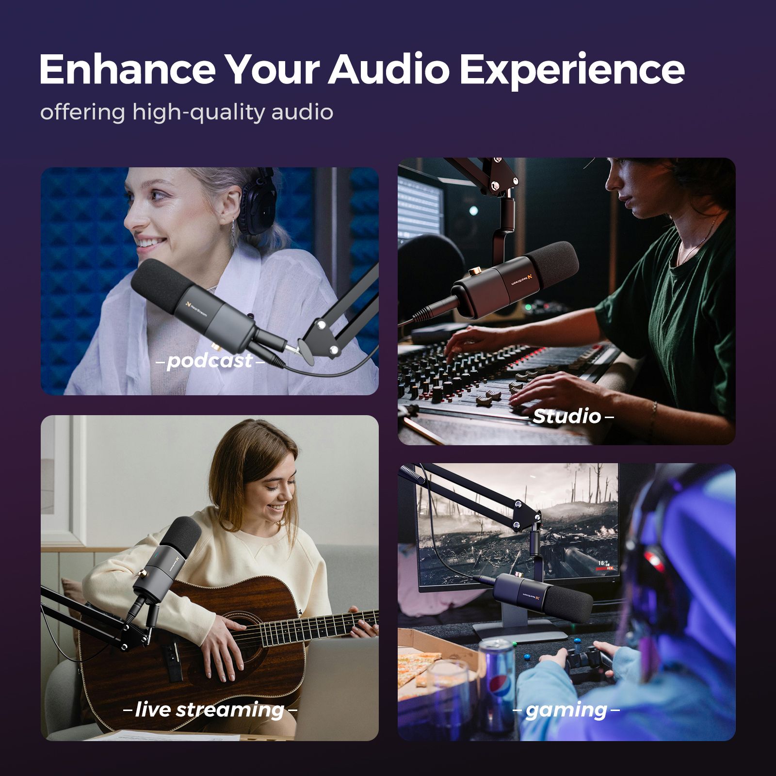 Condenser Microphone for Podcast | NearStream AM20X Studio Mic