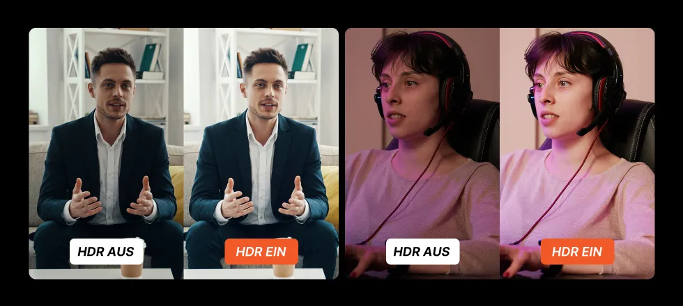 HDR-Funktionen der NearStream 4K-Streamingkamera