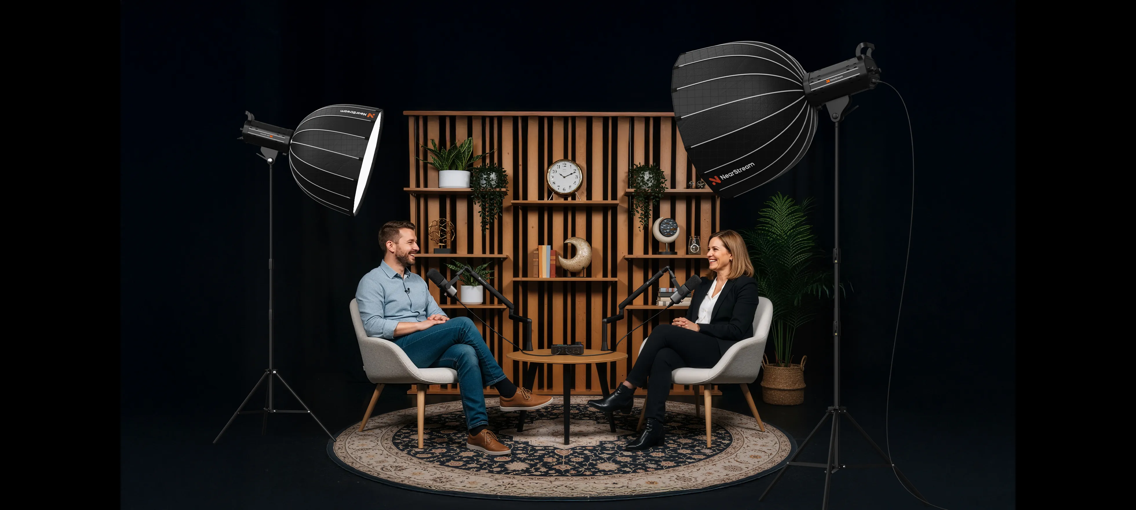 NearStream SL40 Lighting Setup Interviewing