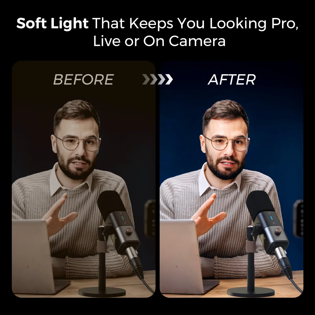 NearStream sl40 Soft Light Before After