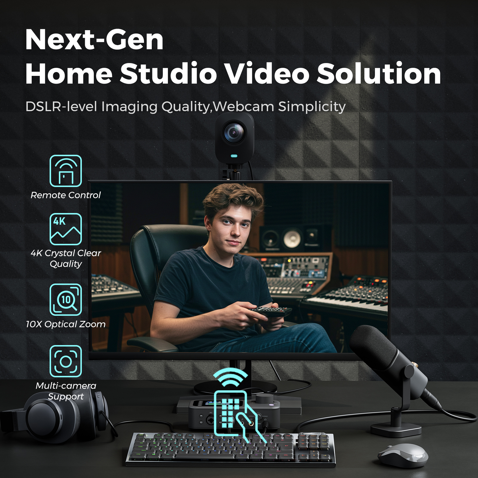 NearStream VM20 | 4K Streaming Camera with 10X Optical Zoom for PC
