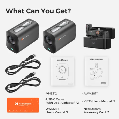 VM33 Auto Director Kit – 2K Wireless Streaming Camera for Podcasts