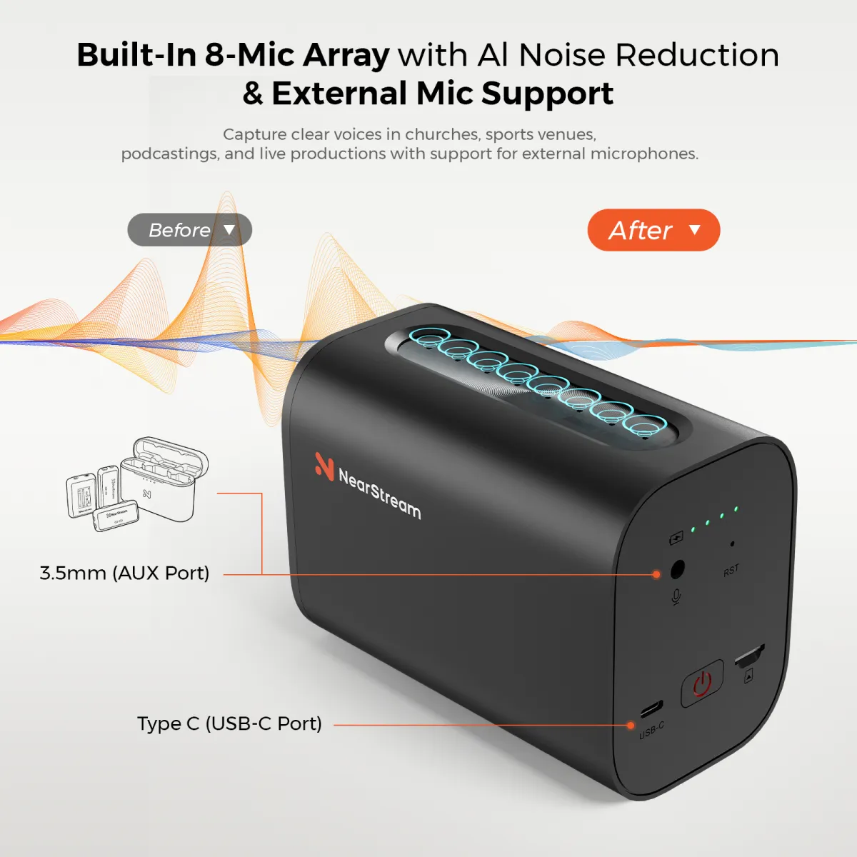 built In 8 mic array