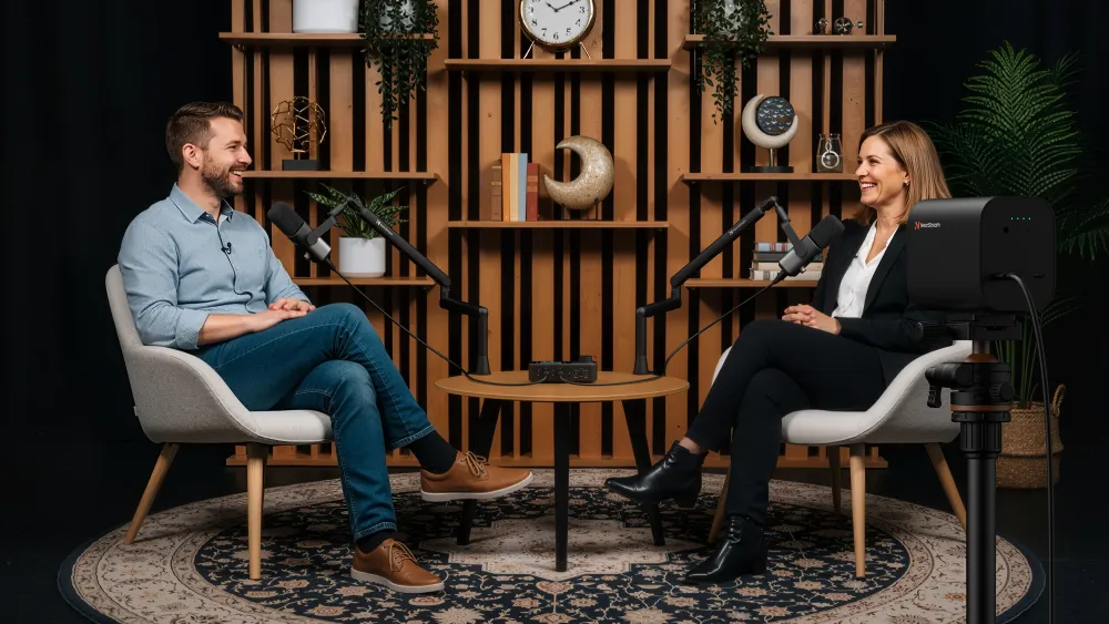 NearStream podcast setup for two