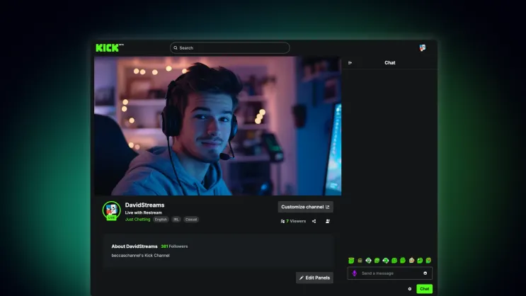 stream on kick banner