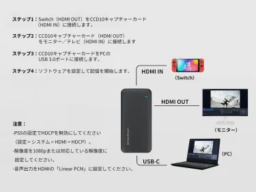 NearStream CCD10 - PS4/PS5/Switch対応 4K HDMIキャプチャーカード