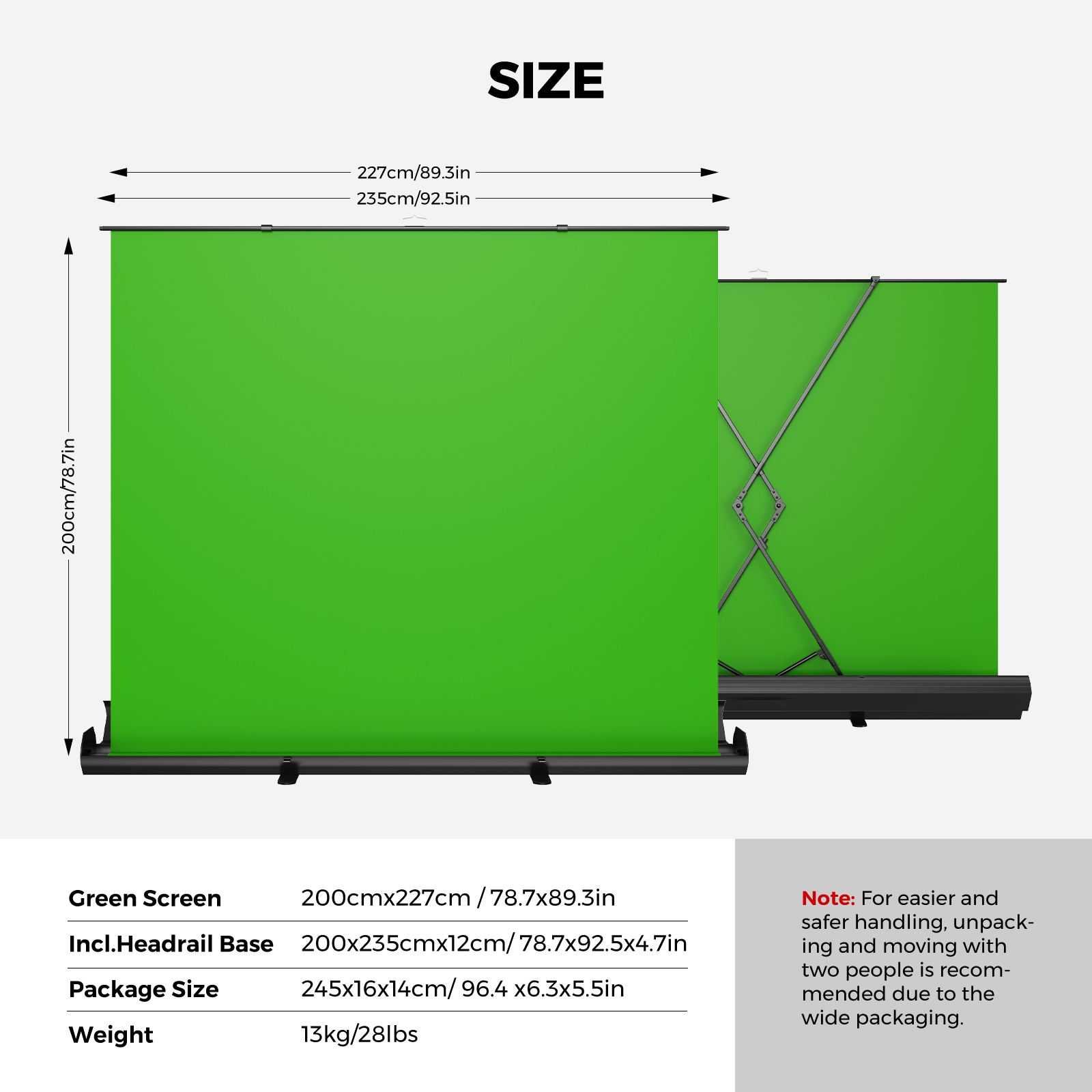 VK50 Portable Pull-Up Green Screen for Streaming & Video