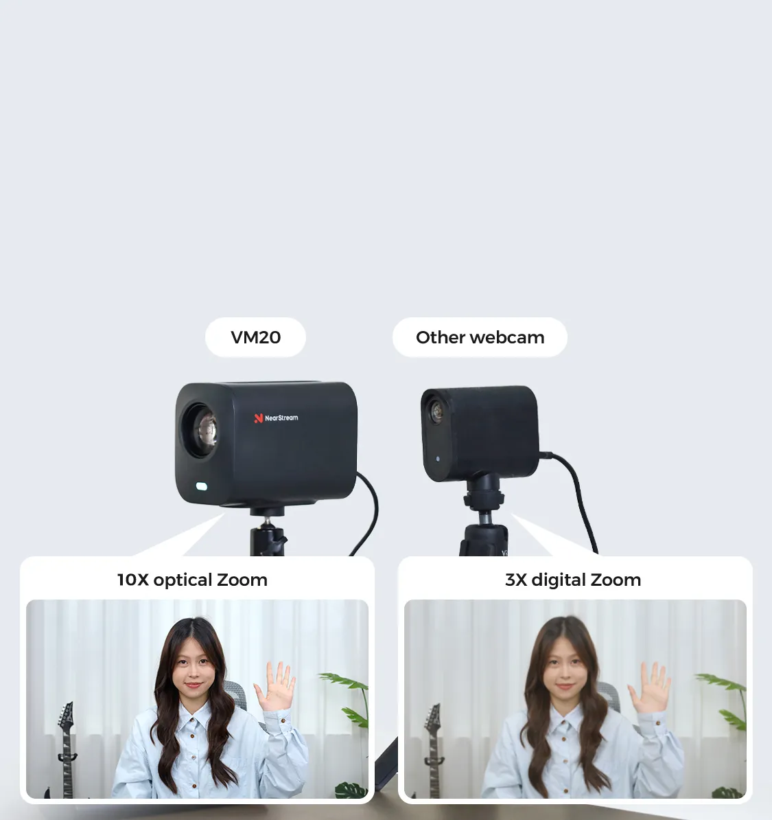 NearStream VM20 4K streaming camera compares to other webcam
