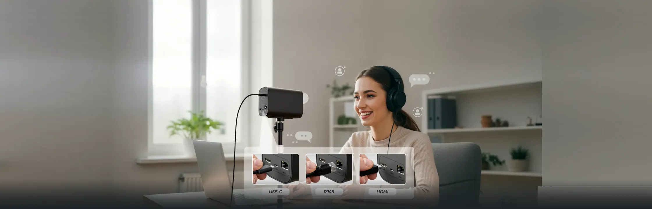 VM20 4k streaming camera's connections