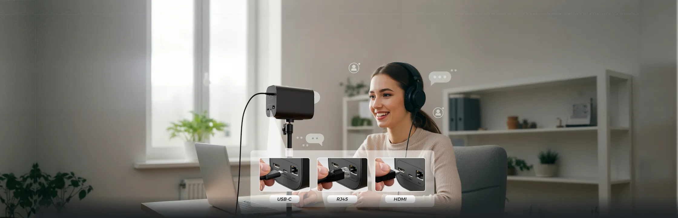 VM20 4k streaming camera's connections