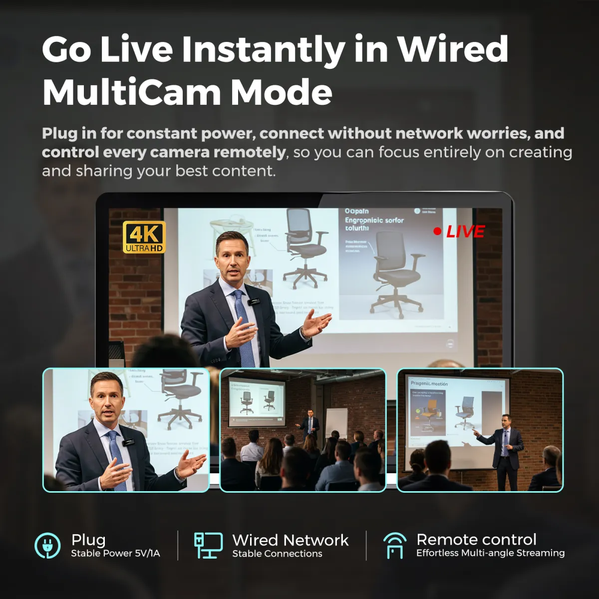 vm20 streaming webcam in wiredmulticam mode